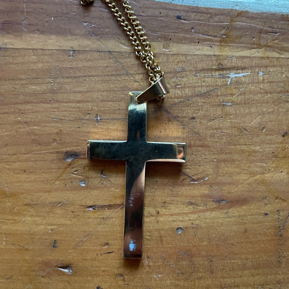 Gold Cross Pendant Necklace